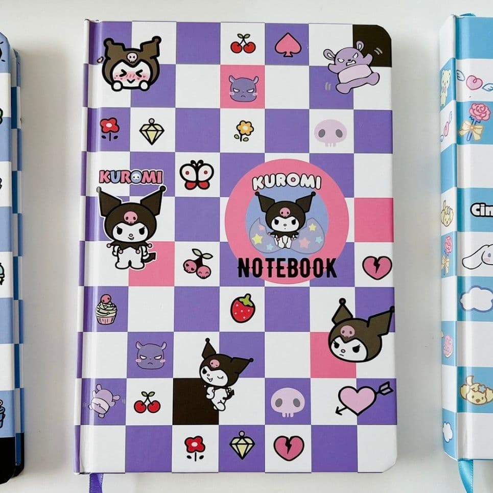 Sanrio Kuromi A5 checkerboard notebook