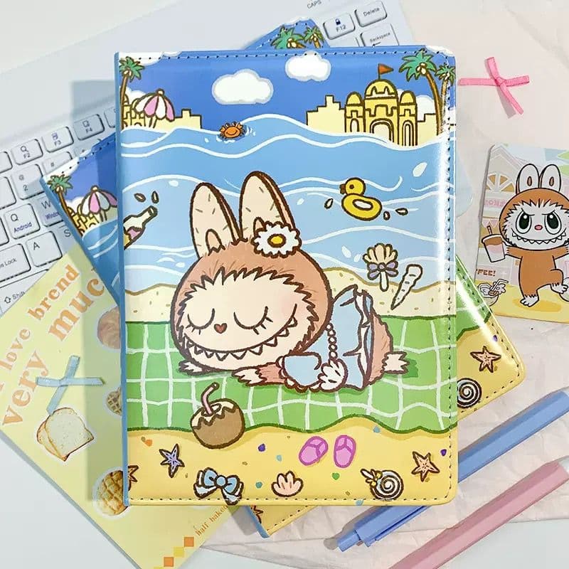 LABUBU A5 PU-leather cover notebook: Seaside Vacation