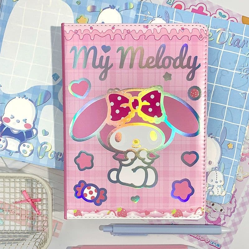 Sanrio My Melody A5 glittery PU-leather cover notebook