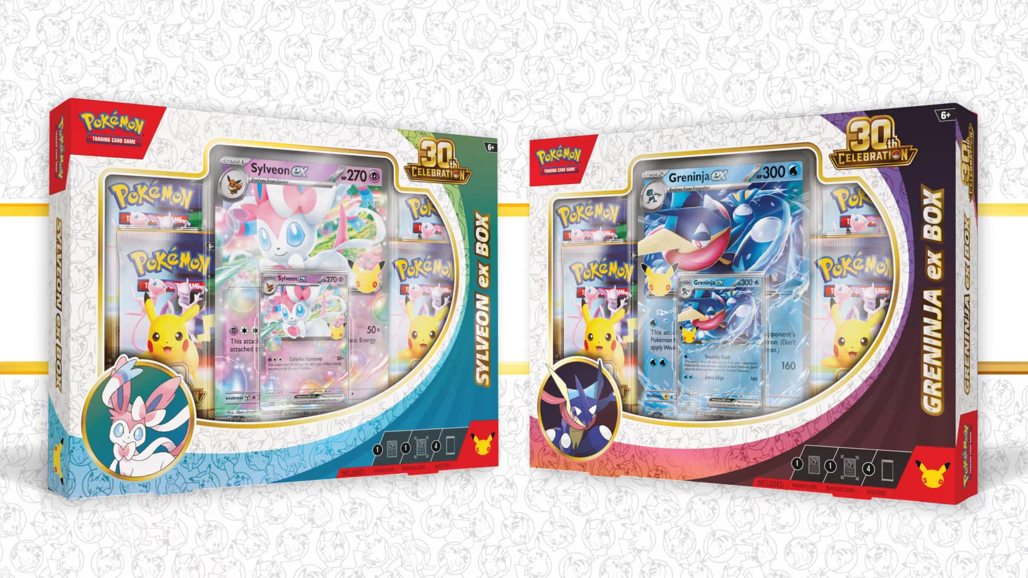 Pokémon TCG: 30th Celebration Pokémon ex Box—Sylveon ex & Greninja ex