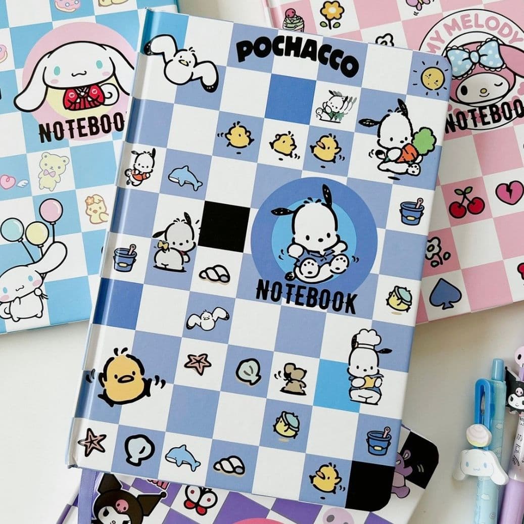 Sanrio Pochacco A5 checkerboard notebook